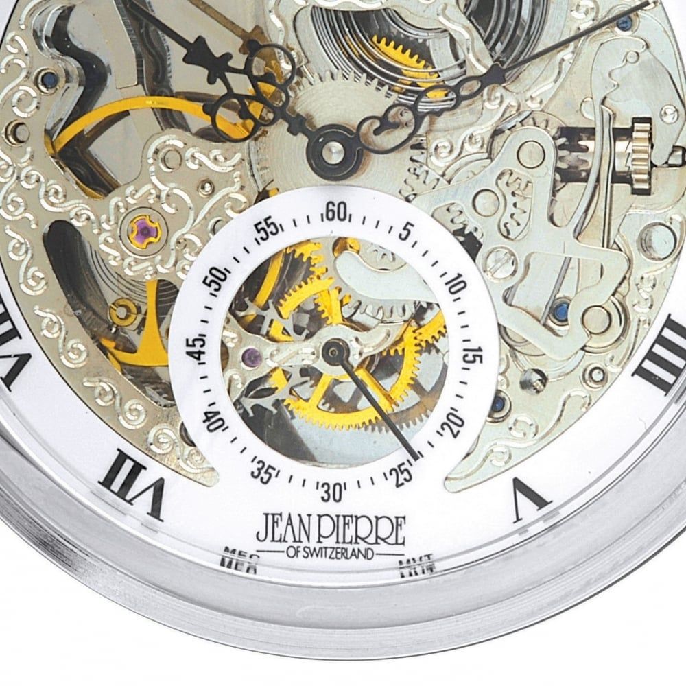 Jean Pierre Of Switzerland Chrome Plated Double Hunter Mechanical