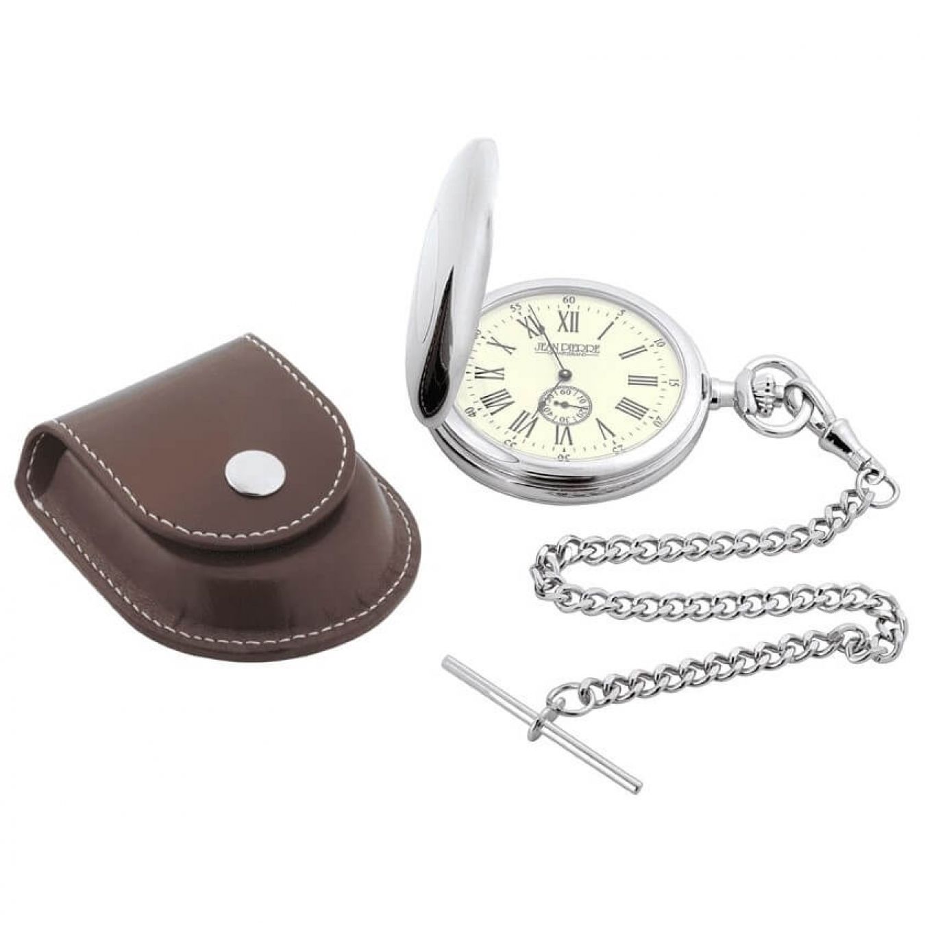 Jean Pierre Of Switzerland Gents Classic Style Pocket Watch And Leather ...