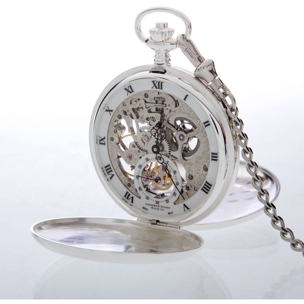 Sterling silver outlet hunter pocket watch