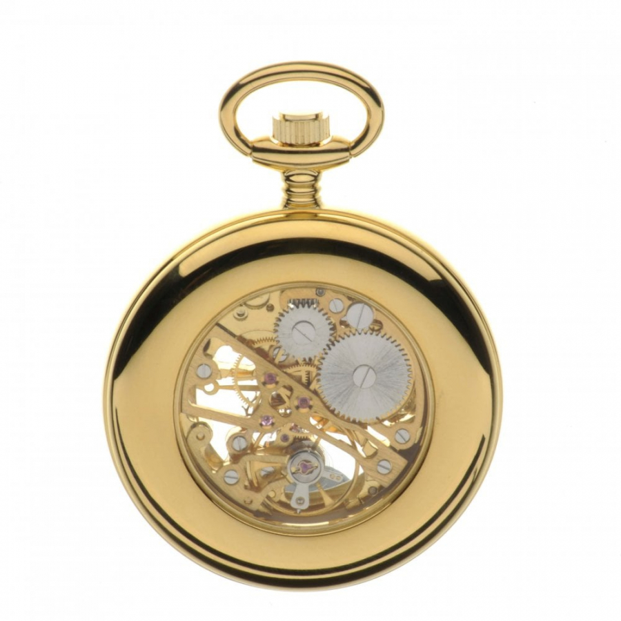 Mount Royal Mechanical Open Face Gold Plated Pocket Watch B3P/AF ...