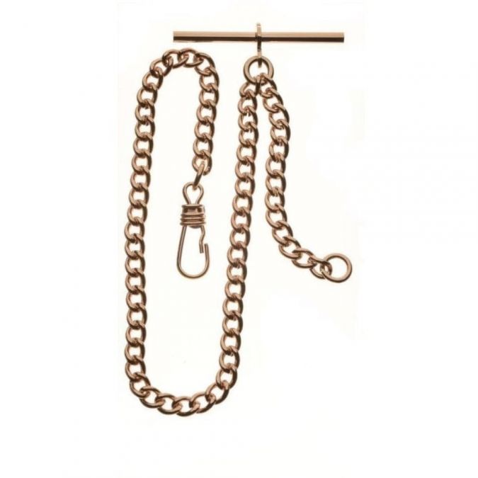 Rose Gold Plated Double Albert Pocket Watch Chain