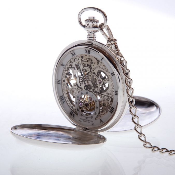 Silver double hunter deals pocket watch